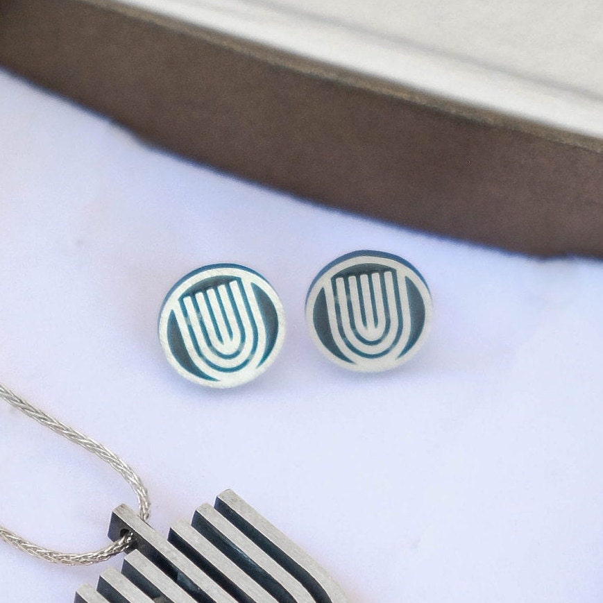 Menorah Earrings Jewish Stud Earrings Judaica Gifts for Women Etsy