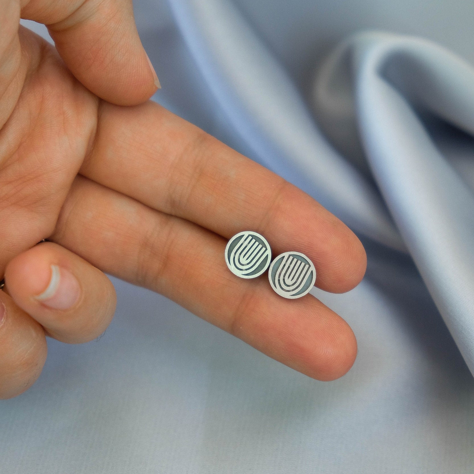 Menorah Earrings Jewish Stud Earrings Judaica Gifts for Women Etsy