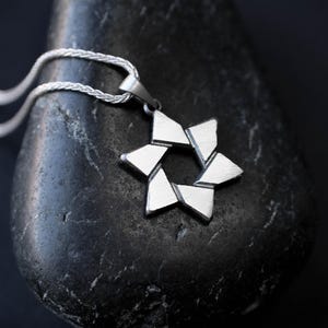 Israel necklace, Silver star of David, Bar mitzvah gift, Jewish pendant, Rosh hashana gift