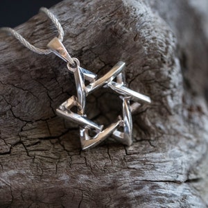 3D Star of David Pendant: Sterling Silver Kabbalah Jewish Jewelry