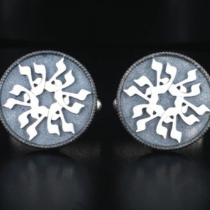 Custom Sterling Silber Manschettenknöpfe: Hebräischer Davidstern, jüdischer Schmuck