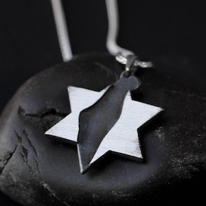 Collier carte d'Israël, bijoux juifs Etoile en argent de david, stand avec Israël Bar-mitsva Roch Hachana, Jérusalem, charme, art judaïque, terre sainte