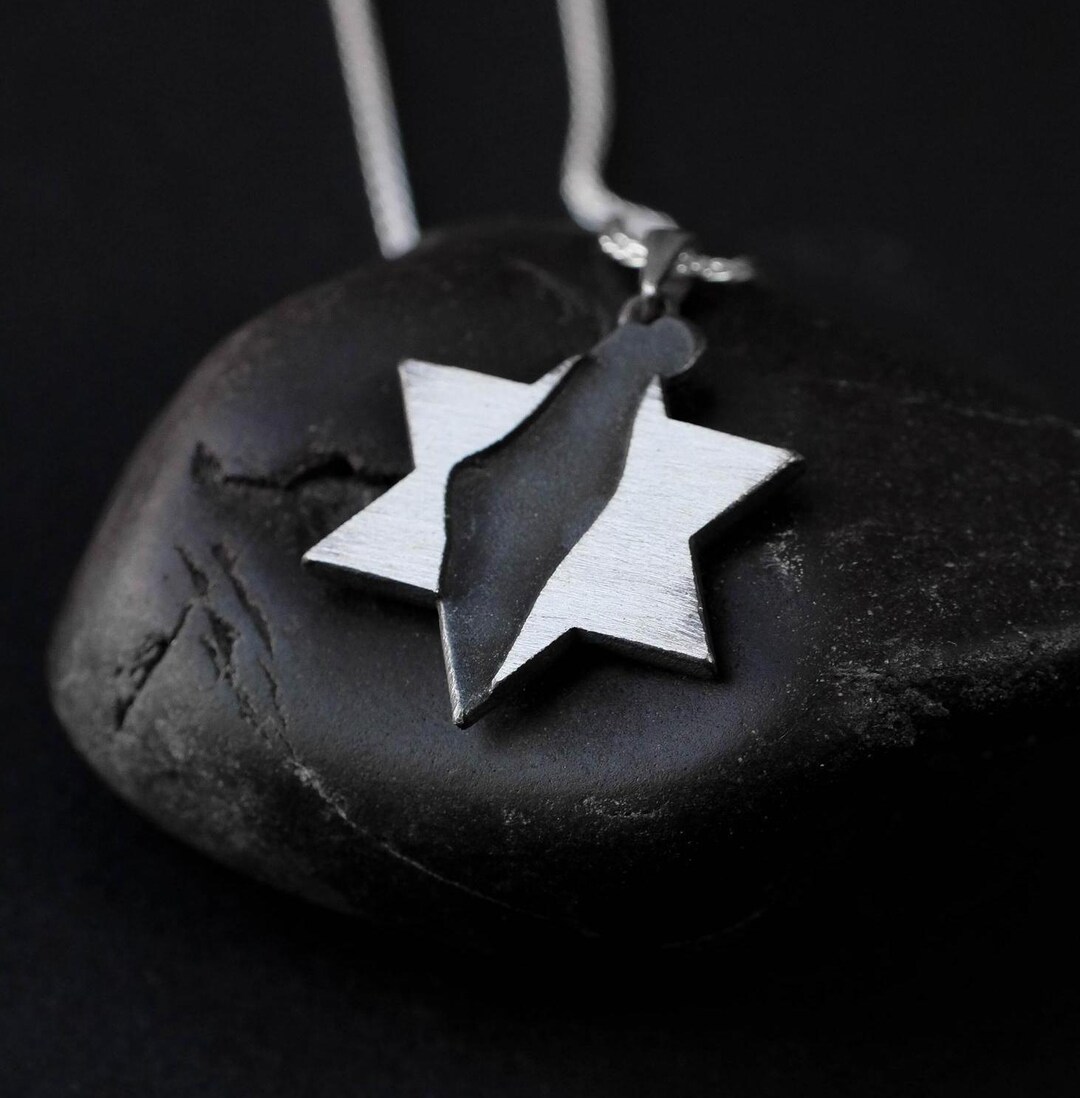 Israeli Star Chain Israel Map Necklace – Sterling Silver Star of David – Israeli Chain ...