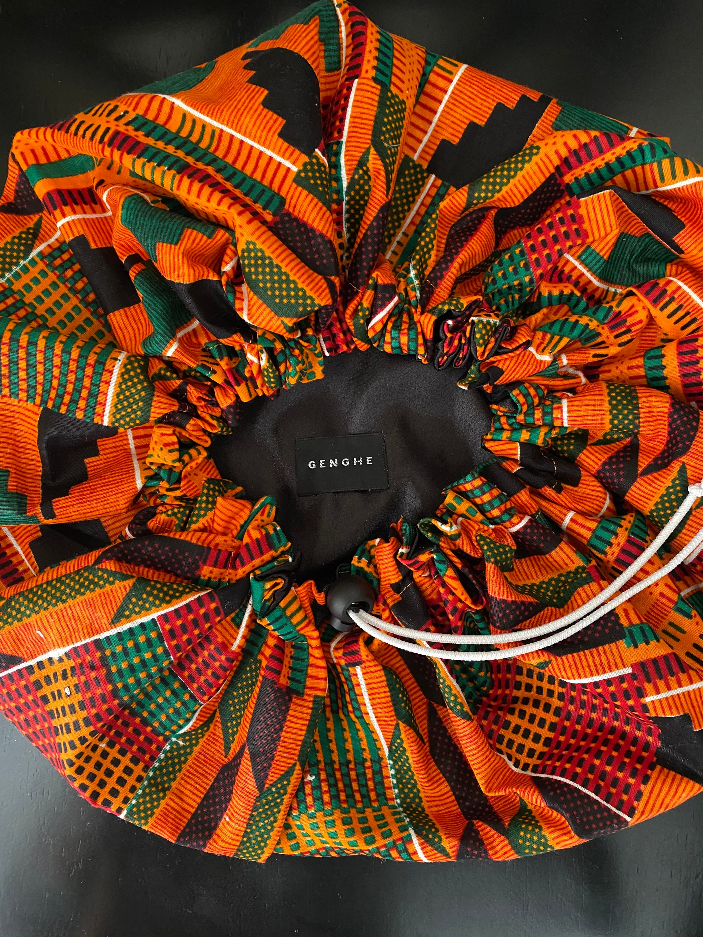 Orange XL Satin Lined Kente Cloth Hair Etsy