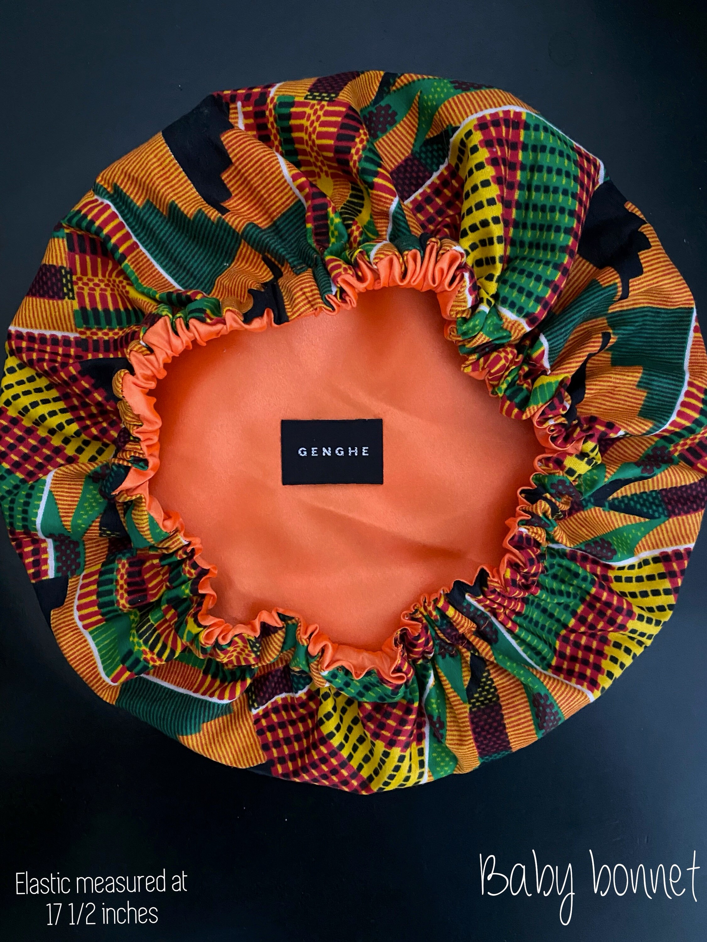 Orange XL Satin Lined Kente Cloth Hair Etsy