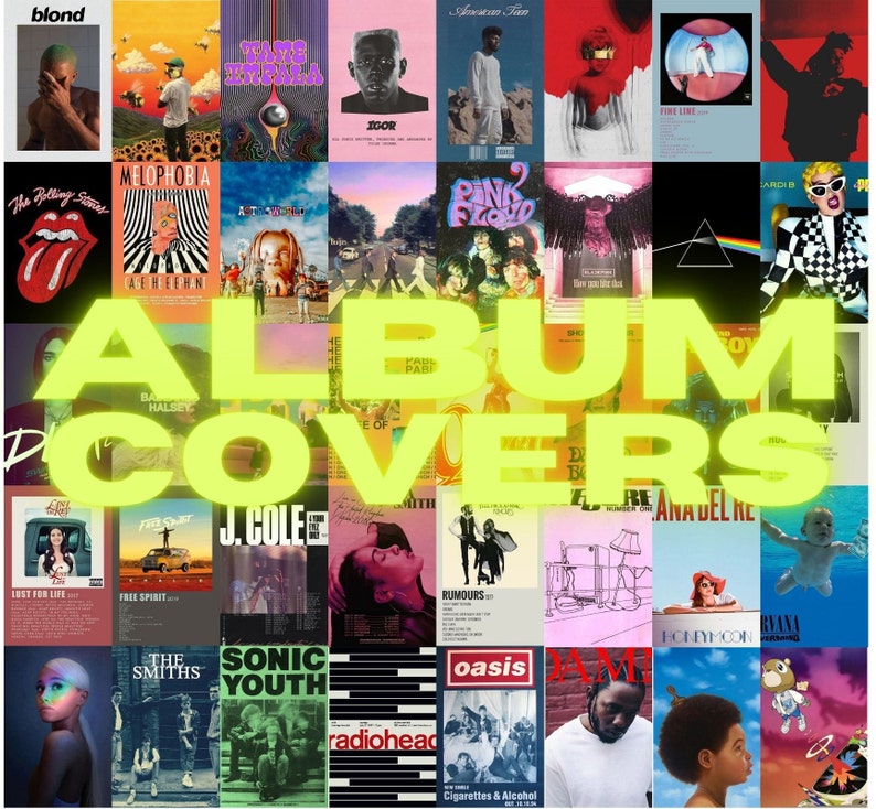 ALBUM COVERS Photo Wall Collage Kit 40 PCS Digital Download | Etsy