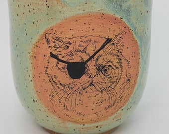 Persian Cat Mug, 12oz Green Cat Ceramic Mug