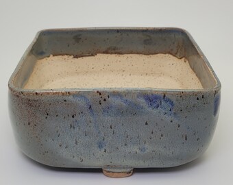 4.75 inch Square Bonsai pot in Slate Blue REDUCED