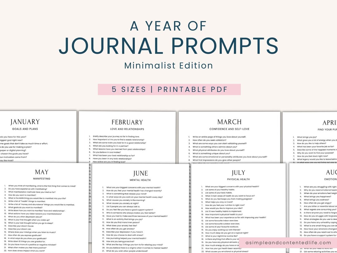 365 Journal Prompts Daily Journaling Pages Journaling Prompts 