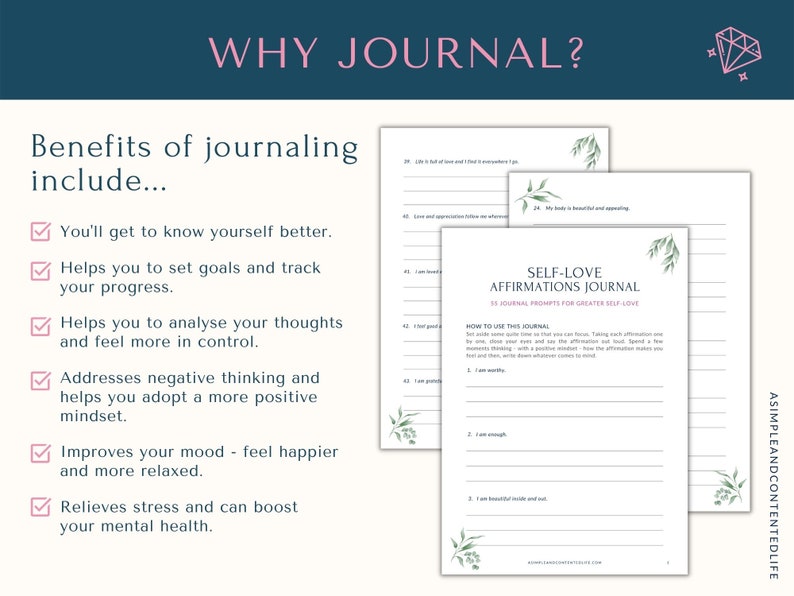 Affirmations Journal, Self Love Journal, Positive Affirmations Printable, Journal Prompts, Self Love Affirmations, Affirmations for Women image 4