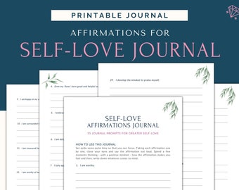 Affirmations Journal, Self Love Journal, Positive Affirmations Printable,  Journal Prompts, Self Love Affirmations, Affirmations for Women