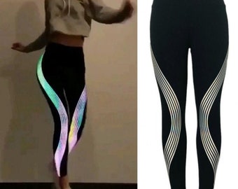 Rainbow Stripes Leggings Iridescent 