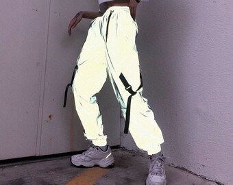 HDE Reflective Joggers Pants for Women High Visibility Jogger Windbreaker Pant HDE Reflective Joggers Pants for Women High Visibility Jogger Windbreaker Pant