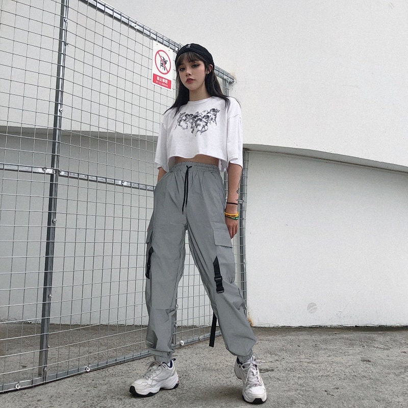 Reflective Techwear Pants Geomatric 