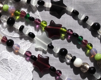 Cat Eye Star Glass Beaded Necklace