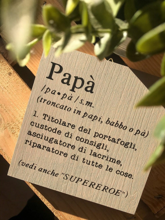 Festa del papà, quadretto in legno, personalizzato, idee regalo, legno  naturale -  Italia