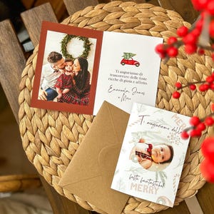 Biglietto auguri personalizzato, Natale, polaroid, idea regalo, regali di Natale, parenti, famiglia, cartolina con foto, nonni, mamma, papà