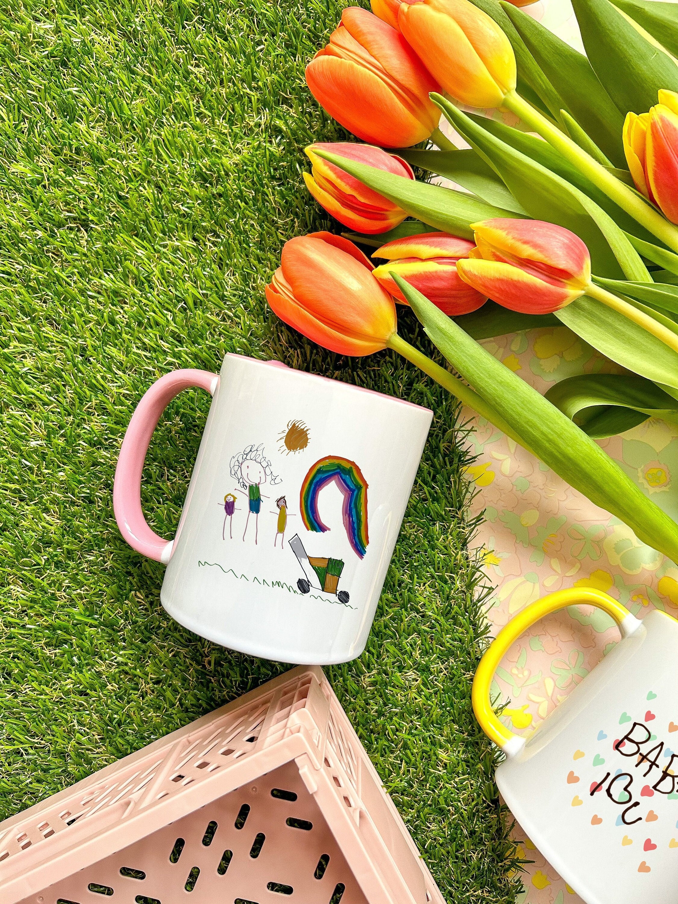 DISOK - Set di 12 tazze in ardesia in ceramica, ideali per la colazione, in confezione regalo. Tazze per bambini da colorare con gessetti, vernici. Regali per ragazzi e ragazze