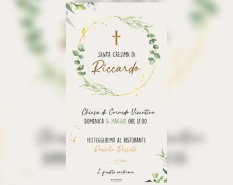 Digital invitation whatsapp, digital file, confirmation, personalized, ceremonies, events, download, favors, child, baby