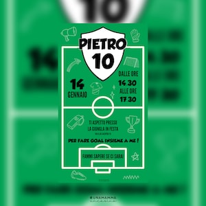 Invito digitale whatsapp,file digitale,compleanno,personalizzato, cerimonie,eventi,bomboniere,bambino,bimbo,calcio,sport, football, maschio