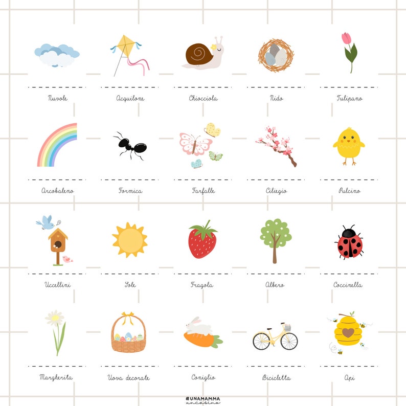 Spring Flash Cards, Nomenclature Cards, Theme Cards, Digital File ...