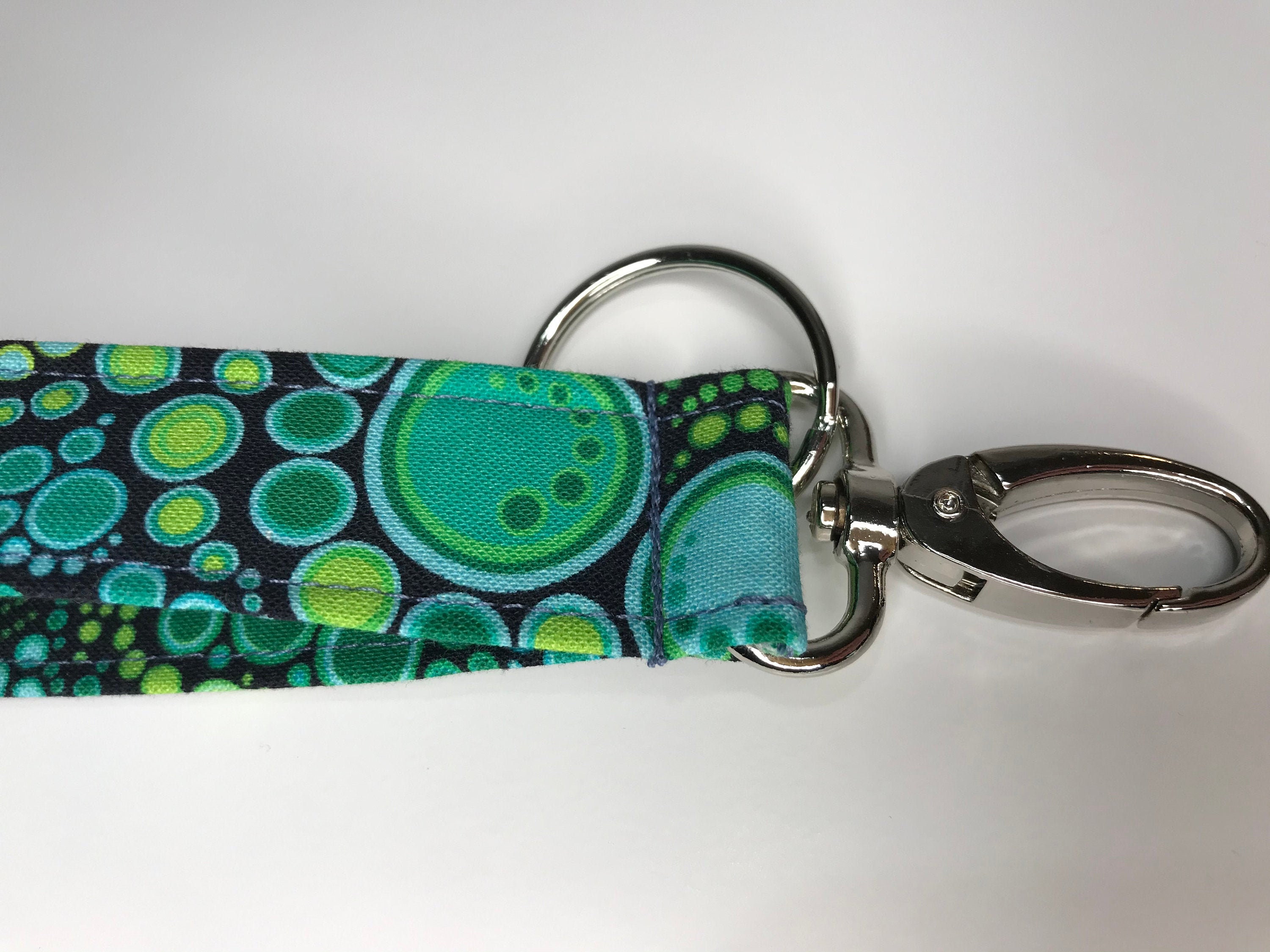 Green Keychain with Swivel Clasp Hook Etsy