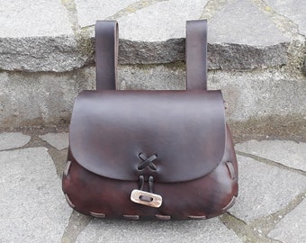 Borsa medievale in pelle taglia MEDIA - Borsa da cintura storica - Borsa da cintura - Borsa da cintura in pelle - taglia media - LARP - Storia vivente
