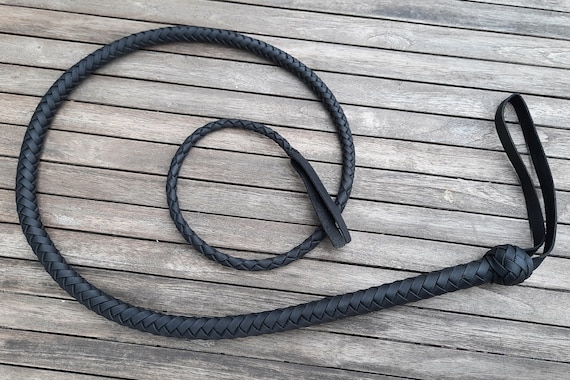 BLACK BDSM Leather Whip - One-tailed Whip - Flogger - Leather Flogger - Handmade - 75/100/125/150 cm
