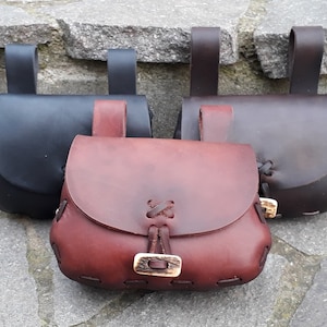 Mittelalterliche Gürteltasche aus Leder in KLEINER Größe - Historische Gürteltasche - Gürteltasche - Leder Gürteltasche - Kleine Größe - LARP - Geschichte zum Leben