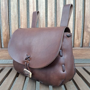Mittelalterliche Gürteltasche - Gürteltasche - Leder Gürteltasche - Großes Format - LARP - Geschichte zum Anfassen