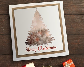 Welsh Christmas Card - Nadolig Llawen - Xmas - Trees and Forest - Blank inside - Festive Holiday Greeting Card