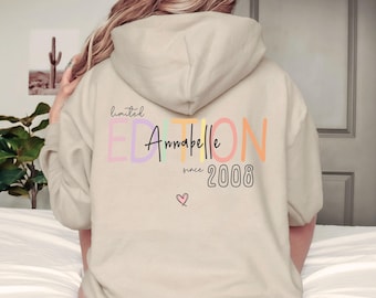 Geburtstag Sweatshirt Limited Edition 18 Geburtstag Mädchen Shirt 30 Geburtstag  Hoodie Volljährig Geschenk Freundin Tochter Schwester Name
