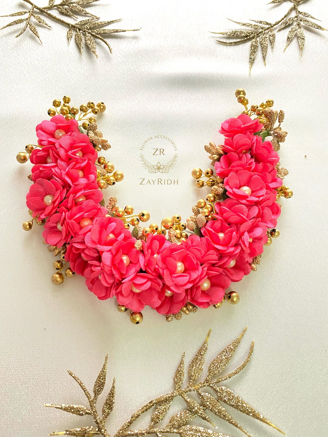 Asian Pink Flower Hair Gajra Artificial Flower Hair Accessories Hair