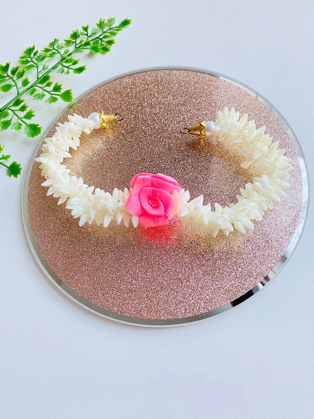 Asian Pink Flower Hair Gajra Artificial Flower Hair Accessories Hair