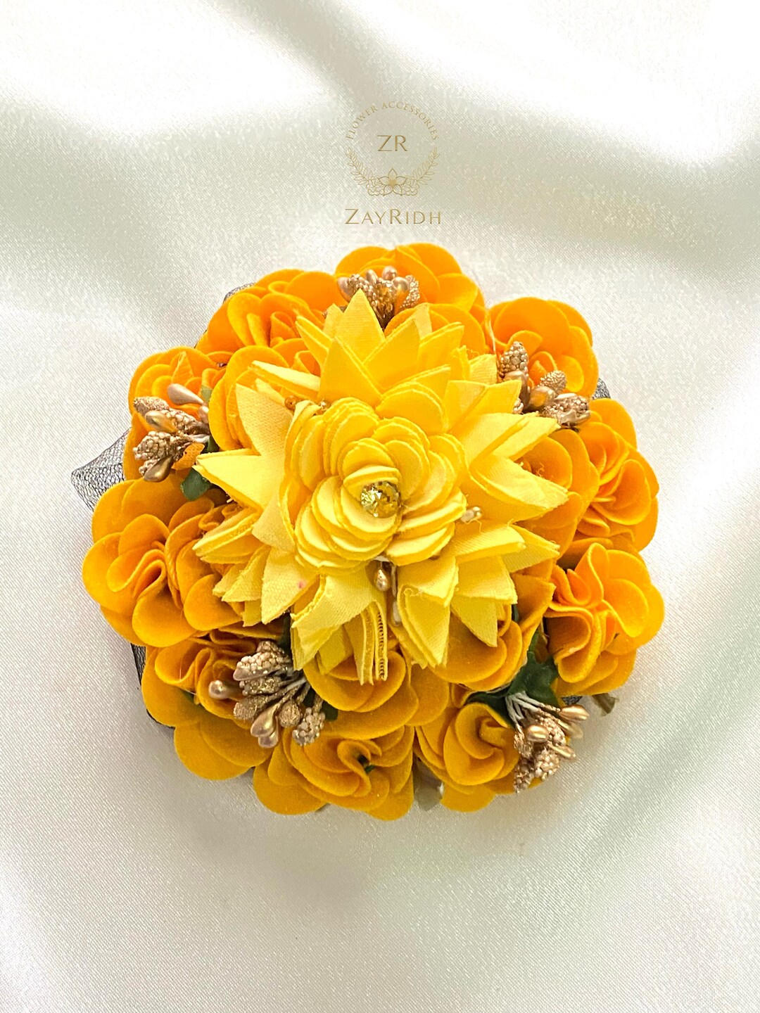 Asian Indian Pakistani Yellow Hair Bun Traditional Hair Accessories