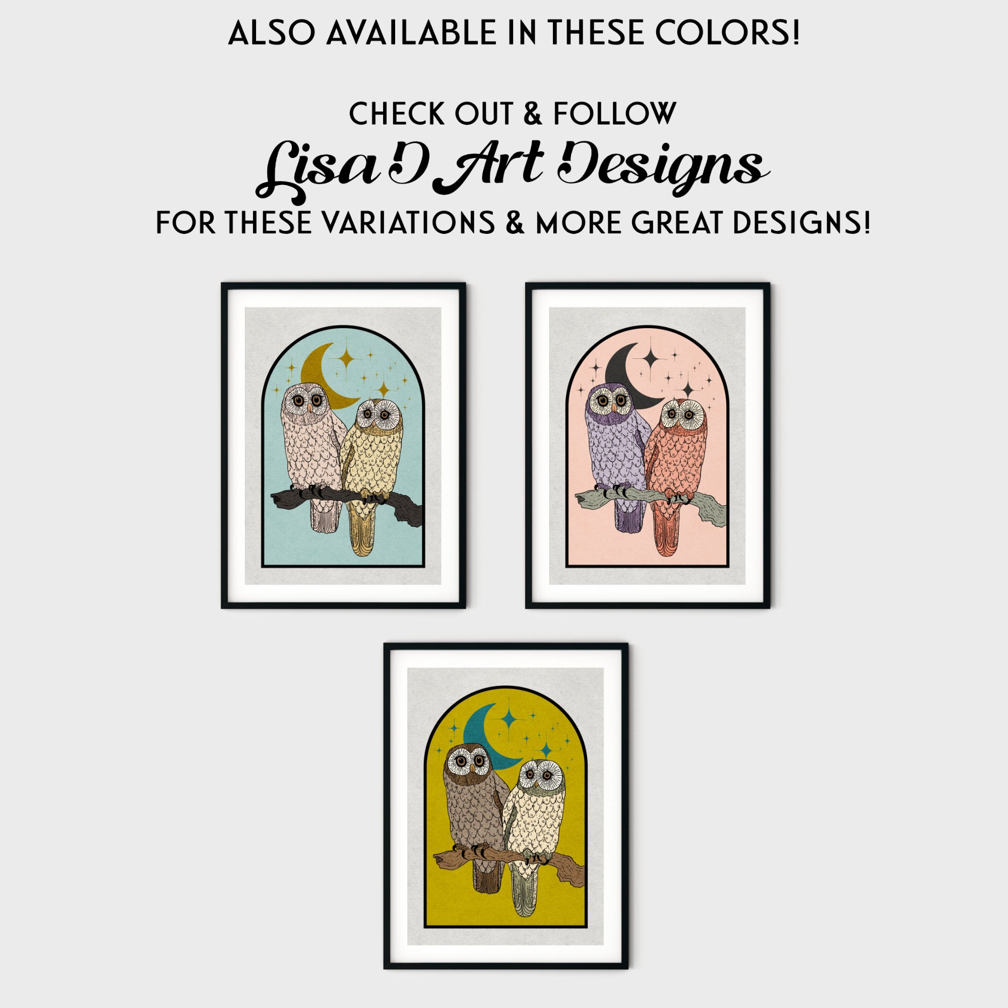 Christmas Printable Owl Art Digital Art Download Retro Wall - Etsy