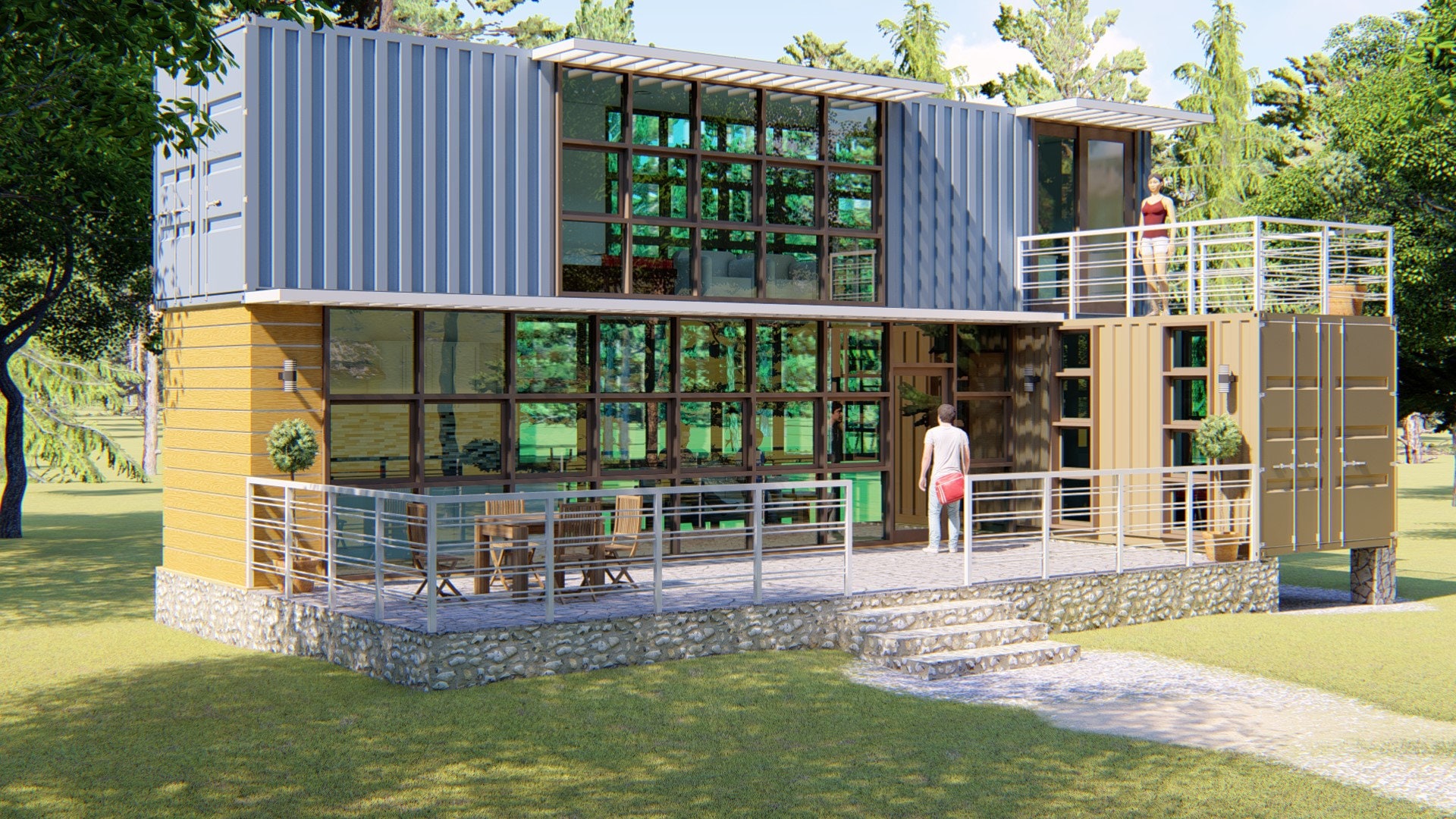 Shipping Container House 3D Model CAD File Download Etsy