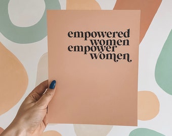 Empowered Women Print | Quote Illustrations  |  Alphabet | Illustration Print | Digital Art | Wall Décor | Print | Boho Art