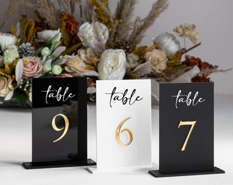 Gold Acrylic Table Numbers - Custom Wedding Ceremony Decor