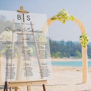 Wedding Seating Chart Acrylic Sign | Acrylic Table Seating Chart Wedding Sign | Custom Wedding Seating Chart Sign | Table Seating Chart Sign
