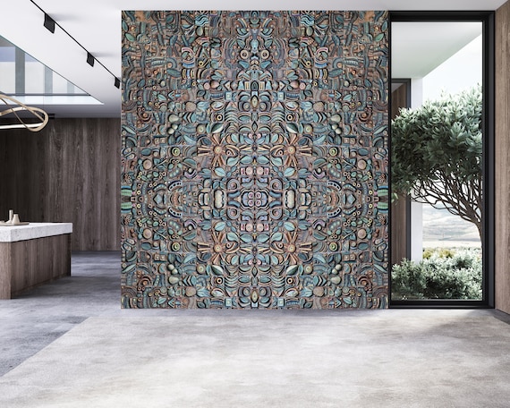 Custom Size Wallpaper - Abstract Colorful Mosaic Tiles Wallpaper - Peel and Stick Wall Decal - Self Adhesive or Pre-Pasted