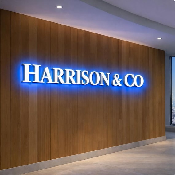 Backlit Logo Sign, Beauty Salon Sign, 3D Business Sign, Business Signboard, Custom Laser Cut, Logo With Raised 3D Design, Dentist Sign