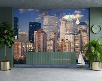 New York Skyline Peel and Stick Wallpaper - Custom Size Wall Mural