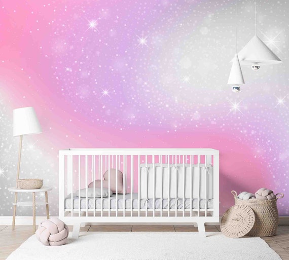 Custom Size Wallpaper - Pink Glitter for Girl Room Wallpaper - Peel and Stick Wall Decal - Self Adhesive or Pre-Pasted