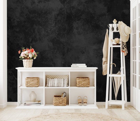 Custom Black Grunge Wallpaper - Peel and Stick Wall Decal