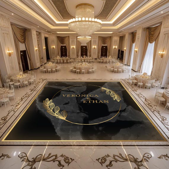 Personalized Wedding Dance Floor Decal: Removable Vinyl Floor Graphics