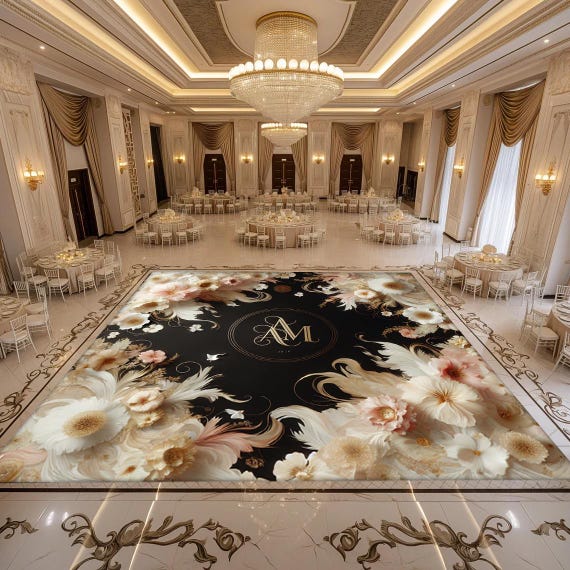 Personalized Removable Vinyl Floor Graphics | Custom Adhesive Floor Decals | Wedding & Dance Floor Decor | Wedding Dance Floor