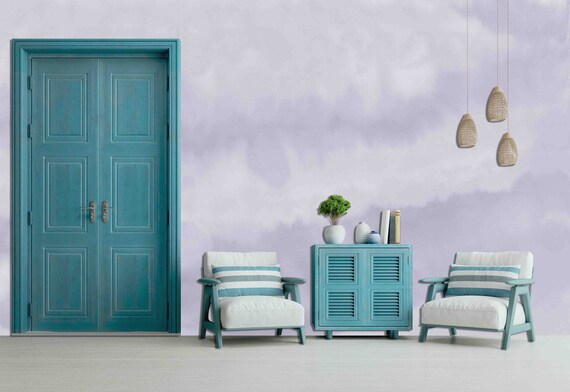 Custom Size Wallpaper - Watercolor Purple Wallpaper  - Peel and Stick Wall Decal - Self Adhesive or Pre-Pasted - Removable Wallpaper