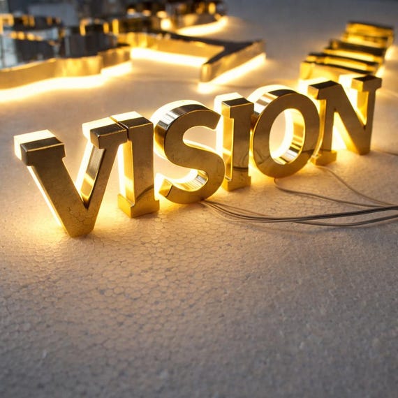 Custom 3D LED Logo Sign for Office Wall | Business Lit Channel Letters | Frontlit & Halo Backlit Logo