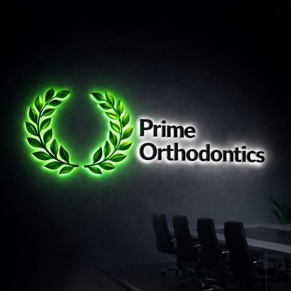 Backlit Logo Sign, Beauty Salon Sign, 3D Business Sign, Business Signboard, Custom Laser Cut, Logo With Raised 3D Design, Dentist Sign